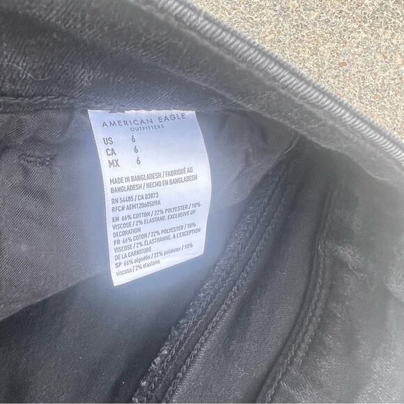 American Eagle Hi Rise Shortie Shorts Black Next Level Stretch - Picture 4 of 5